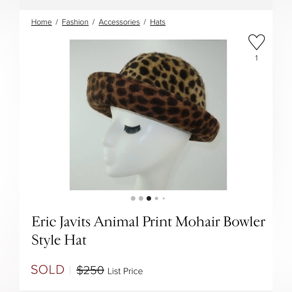 Eric Javits Brown and Black Leopard Print Hat